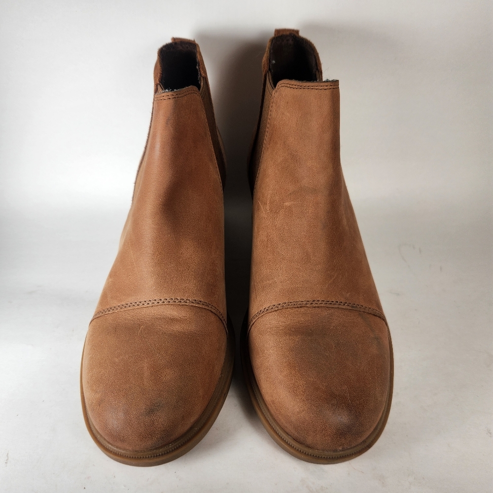 SOREL Women's Evie II Wedge Chelsea Boot Size 8 Brown Leather Shoe - Picture 7 of 9